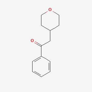 molecular formula C13H16O2 B1428808 2-(Oxan-4-yl)-1-phenylethan-1-one CAS No. 1247377-66-7