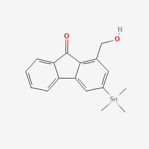 molecular formula C17H18O2Sn B14288101 1-(Hydroxymethyl)-3-(trimethylstannyl)-9H-fluoren-9-one CAS No. 136681-94-2