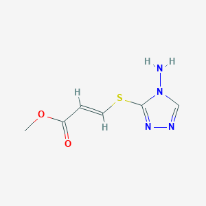 molecular formula C6H8N4O2S B14288110 Methyl 3-((4-amino-4H-1,2,4-triazol-3-yl)thio)-2-propenoate CAS No. 126335-05-5