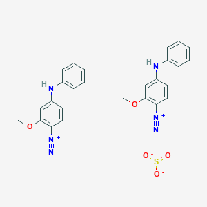 molecular formula C26H24N6O5S B14288146 Bis(4-anilino-2-methoxybenzene-1-diazonium) sulfite CAS No. 137865-99-7