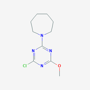 molecular formula C10H15ClN4O B1428830 1-(4-Chloro-6-methoxy-1,3,5-triazin-2-yl)azepane CAS No. 1342353-11-0