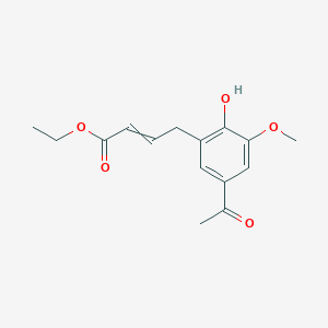 molecular formula C15H18O5 B14288314 Ethyl 4-(5-acetyl-2-hydroxy-3-methoxyphenyl)but-2-enoate CAS No. 116218-82-7