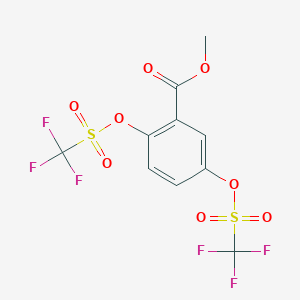 molecular formula C10H6F6O8S2 B14288365 Methyl 2,5-bis[(trifluoromethanesulfonyl)oxy]benzoate CAS No. 139278-62-9
