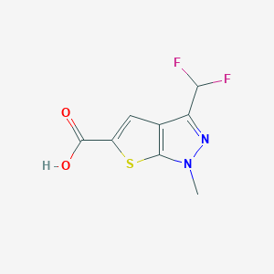 molecular formula C8H6F2N2O2S B1428841 3-(difluoromethyl)-1-methyl-1H-thieno[2,3-c]pyrazole-5-carboxylic acid CAS No. 1339640-88-8