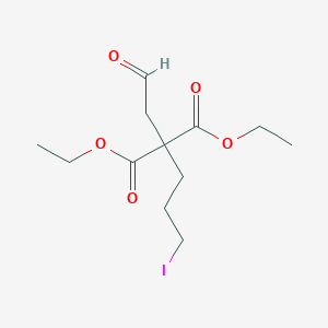 molecular formula C12H19IO5 B14288430 Propanedioic acid, (3-iodopropyl)(2-oxoethyl)-, diethyl ester CAS No. 137435-63-3
