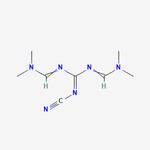 molecular formula C8H14N6 B14288431 N'-[N'-cyano-N-(dimethylaminomethylidene)carbamimidoyl]-N,N-dimethylmethanimidamide CAS No. 138965-39-6