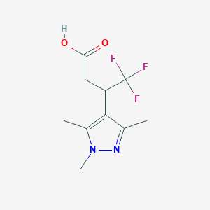 molecular formula C10H13F3N2O2 B1428845 4,4,4-trifluoro-3-(trimethyl-1H-pyrazol-4-yl)butanoic acid CAS No. 1375473-90-7