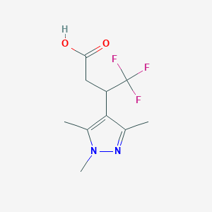 molecular formula C10H13F3N2O2 B1428845 4,4,4-trifluoro-3-(1,3,5-trimethyl-1H-pyrazol-4-yl)butanoic acid CAS No. 1375473-90-7