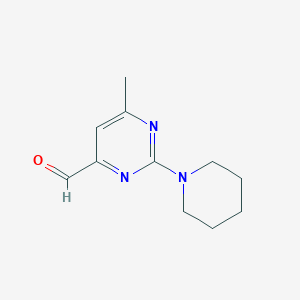 molecular formula C11H15N3O B1428847 6-Methyl-2-(piperidin-1-yl)pyrimidine-4-carbaldehyde CAS No. 1340260-74-3