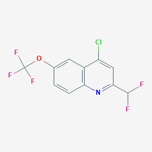 molecular formula C11H5ClF5NO B1428850 4-Chloro-2-(difluoromethyl)-6-(trifluoromethoxy)quinoline CAS No. 1480366-30-0