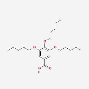 molecular formula C22H36O5 B14288505 Benzoic acid, 3,4,5-tris(pentyloxy)- CAS No. 120597-24-2