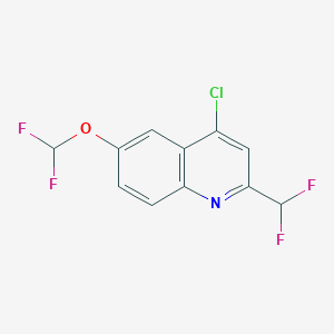 molecular formula C11H6ClF4NO B1428851 4-Chloro-6-(difluoromethoxy)-2-(difluoromethyl)quinoline CAS No. 1285085-60-0