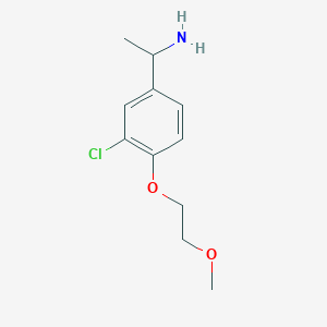 molecular formula C11H16ClNO2 B1428852 1-[3-Chloro-4-(2-methoxyethoxy)-phenyl]-ethylamine CAS No. 1226114-35-7
