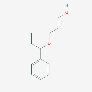 molecular formula C12H18O2 B14288543 3-(1-Phenylpropoxy)propan-1-ol CAS No. 114687-30-8
