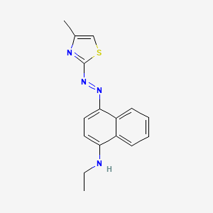 molecular formula C16H16N4S B14288550 N-Ethyl-4-[(E)-(4-methyl-1,3-thiazol-2-yl)diazenyl]naphthalen-1-amine CAS No. 137996-07-7
