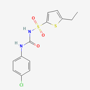 molecular formula C13H13ClN2O3S2 B14288668 N-[(4-Chlorophenyl)carbamoyl]-5-ethylthiophene-2-sulfonamide CAS No. 140646-36-2
