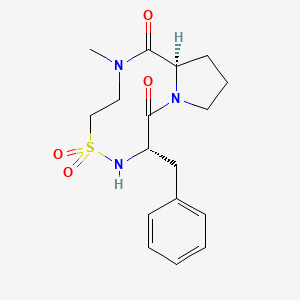 molecular formula C17H23N3O4S B14288701 Cyclo(methyltauryl-phenylalanyl-proline) CAS No. 126370-66-9