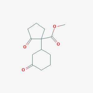 molecular formula C13H18O4 B14288773 Methyl 2-oxo-1-(3-oxocyclohexyl)cyclopentane-1-carboxylate CAS No. 115663-64-4