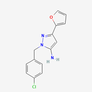 1-[(4-chlorophenyl)methyl]-3-(furan-2-yl)-1H-pyrazol-5-amine