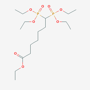 molecular formula C17H36O8P2 B14288790 Ethyl 7,7-bis(diethoxyphosphoryl)heptanoate CAS No. 137295-68-2
