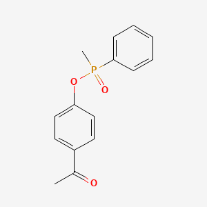 molecular formula C15H15O3P B14288802 Phosphinic acid, methylphenyl-, 4-acetylphenyl ester CAS No. 118201-61-9