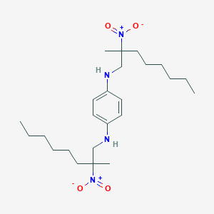 molecular formula C24H42N4O4 B14288839 N~1~,N~4~-Bis(2-methyl-2-nitrooctyl)benzene-1,4-diamine CAS No. 125558-68-1