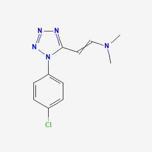 molecular formula C11H12ClN5 B14288843 Ethenamine, 2-[1-(4-chlorophenyl)-1H-tetrazol-5-yl]-N,N-dimethyl- CAS No. 125037-78-7