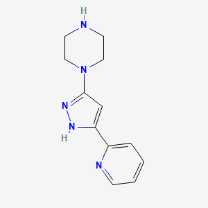 B1428889 1-(3-(pyridin-2-yl)-1H-pyrazol-5-yl)piperazine CAS No. 1312208-40-4