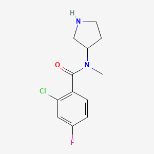 molecular formula C12H14ClFN2O B1428892 2-氯-4-氟-N-甲基-N-(吡咯烷-3-基)苯甲酰胺 CAS No. 1826187-88-5