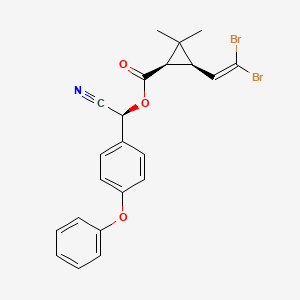 molecular formula C22H19Br2NO3 B14288924 Cyclopropanecarboxylic acid, 3-(2,2-dibromoethenyl)-2,2-dimethyl-, cyano(4-phenoxyphenyl)methyl ester, (1R-(1alpha(S*),3alpha))- CAS No. 139686-64-9