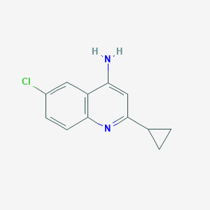 molecular formula C12H11ClN2 B1428902 6-Chloro-2-cyclopropylquinolin-4-amine CAS No. 1342832-92-1