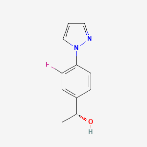 B1428903 (1R)-1-[3-fluoro-4-(1H-pyrazol-1-yl)phenyl]ethan-1-ol CAS No. 1344958-52-6