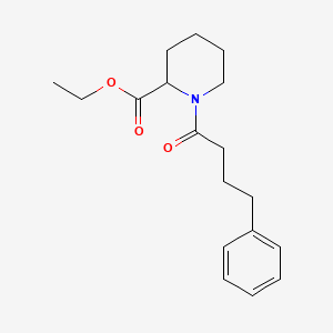 molecular formula C18H25NO3 B14289061 Ethyl 1-(4-phenylbutanoyl)piperidine-2-carboxylate CAS No. 114019-52-2