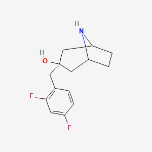 molecular formula C14H17F2NO B1428924 3-[(2,4-Difluorophenyl)methyl]-8-azabicyclo[3.2.1]octan-3-ol CAS No. 1405208-02-7