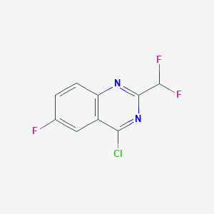molecular formula C9H4ClF3N2 B1428928 4-Chloro-2-(difluoromethyl)-6-fluoroquinazoline CAS No. 1342755-17-2