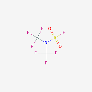 molecular formula C2F7NO2S B14289365 Sulfamoyl fluoride, bis(trifluoromethyl)- CAS No. 141577-86-8