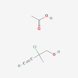 molecular formula C7H11ClO3 B14289376 Acetic acid;2-chloro-2-methylbut-3-yn-1-ol CAS No. 114521-94-7