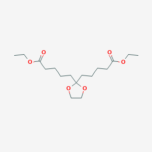 molecular formula C17H30O6 B14289421 Diethyl 5,5'-(1,3-dioxolane-2,2-diyl)dipentanoate CAS No. 116288-10-9