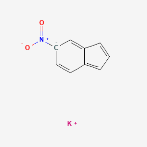 molecular formula C9H6KNO2 B14289429 potassium;5-nitroinden-5-ide CAS No. 138710-20-0