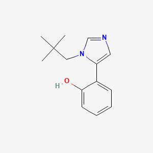 molecular formula C14H18N2O B14289490 Phenol, 2-(1-(2,2-dimethylpropyl)-1H-imidazol-5-yl)- CAS No. 129760-02-7