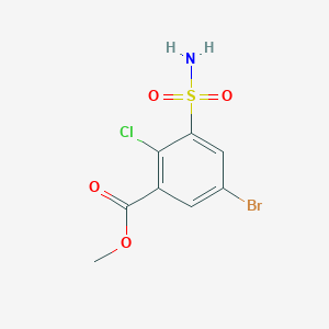 molecular formula C8H7BrClNO4S B1428954 Methyl 5-bromo-2-chloro-3-sulfamoylbenzoate CAS No. 1342157-48-5
