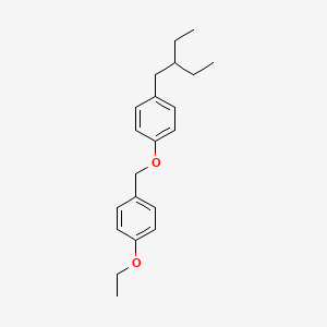 molecular formula C21H28O2 B14289578 Benzene, 1-ethoxy-4-((4-(2-ethylbutyl)phenoxy)methyl)- CAS No. 125796-80-7