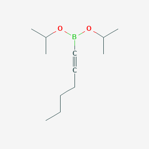 molecular formula C12H23BO2 B14289627 Boronic acid, 1-hexynyl-, bis(1-methylethyl) ester CAS No. 121021-21-4