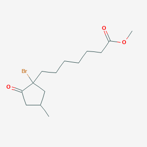 molecular formula C14H23BrO3 B14289707 Methyl 7-(1-bromo-4-methyl-2-oxocyclopentyl)heptanoate CAS No. 113332-03-9