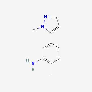 molecular formula C11H13N3 B1428977 2-methyl-5-(1-methyl-1H-pyrazol-5-yl)aniline CAS No. 1340579-27-2