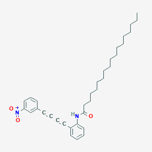 molecular formula C34H44N2O3 B14289780 N-{2-[4-(3-Nitrophenyl)buta-1,3-diyn-1-YL]phenyl}octadecanamide CAS No. 114539-16-1
