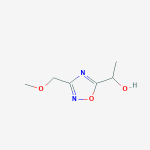 molecular formula C6H10N2O3 B1428981 1-[3-(Methoxymethyl)-1,2,4-oxadiazol-5-yl]ethan-1-ol CAS No. 1344265-66-2
