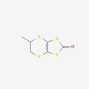 molecular formula C6H6OS4 B14289829 1,3-Dithiolo[4,5-b][1,4]dithiin-2-one, 5,6-dihydro-5-methyl- CAS No. 118148-18-8