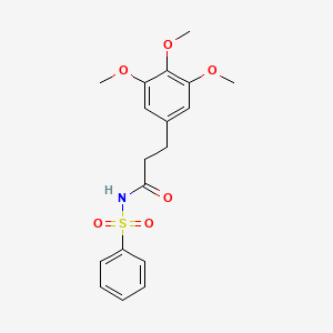molecular formula C18H21NO6S B14289857 Benzenepropanamide, 3,4,5-trimethoxy-N-(phenylsulfonyl)- CAS No. 117824-56-3