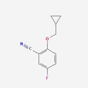 molecular formula C11H10FNO B1428990 2-(Cyclopropylmethoxy)-5-fluorobenzonitrile CAS No. 1342025-16-4
